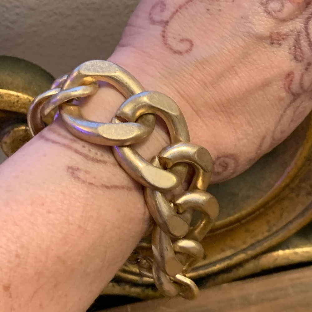 Large Gold Chain Link Bracelet